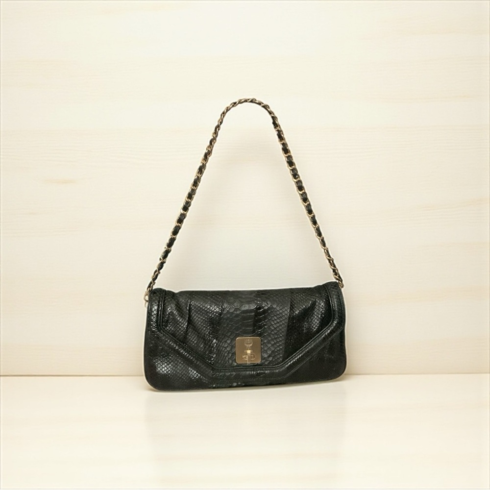 MCM-Vintage Snakeskin Leather Shoulder Bag w/COA-approx 6”x12”x2”-Retail $880